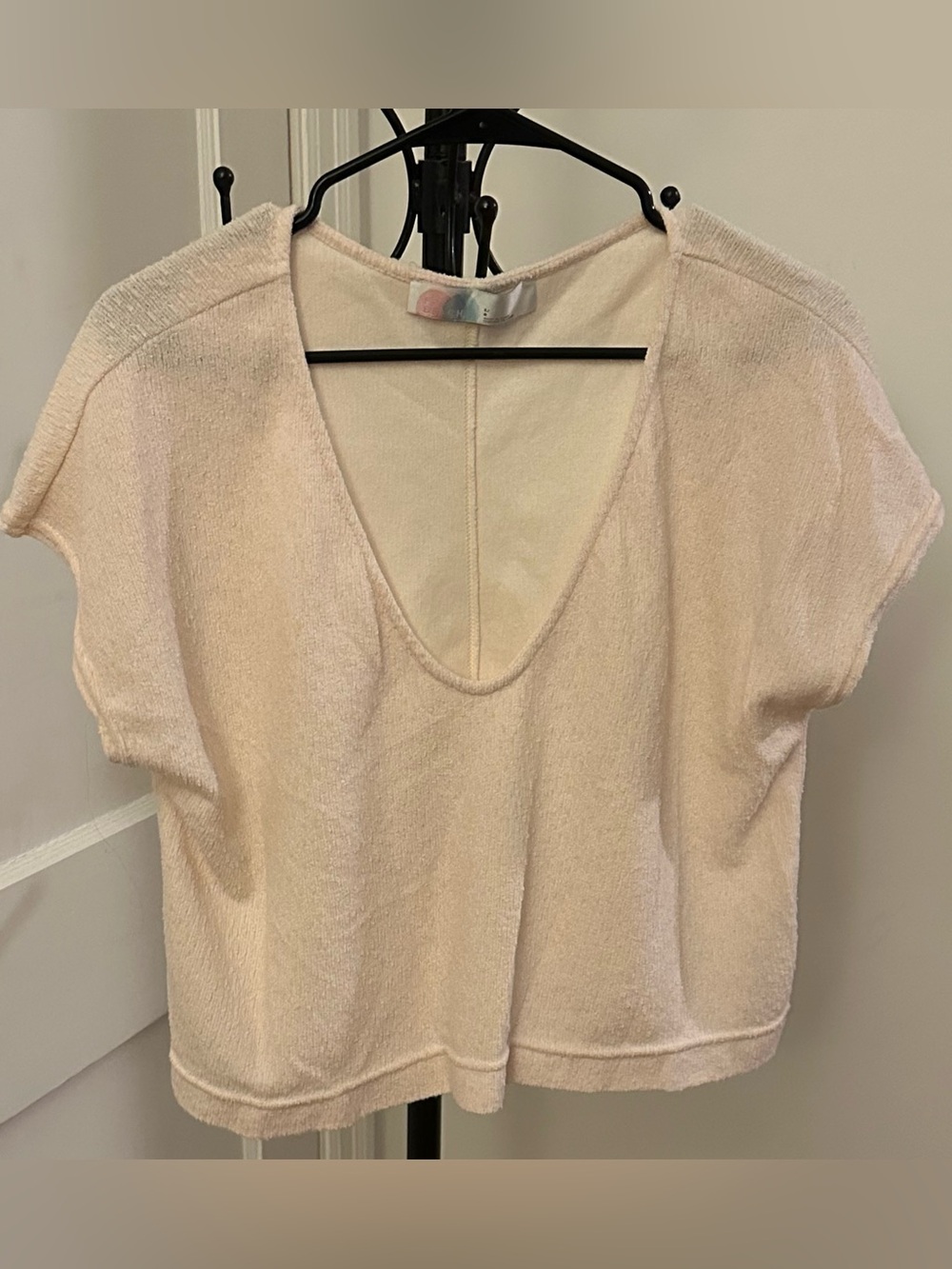 Free People Beach Soft Pink Top Size Large